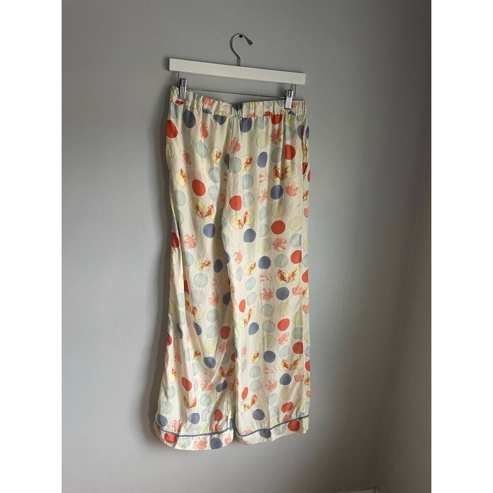 Anthropologie Silka Silk Printed Pajama Pants Bottoms Polka Dot Boho Indie Small - Picture 6 of 12